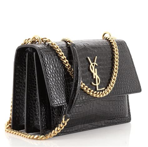 sac crocodile yves saint laurent|Saint Laurent Sunset Medium YSL Crossbody Bag in .